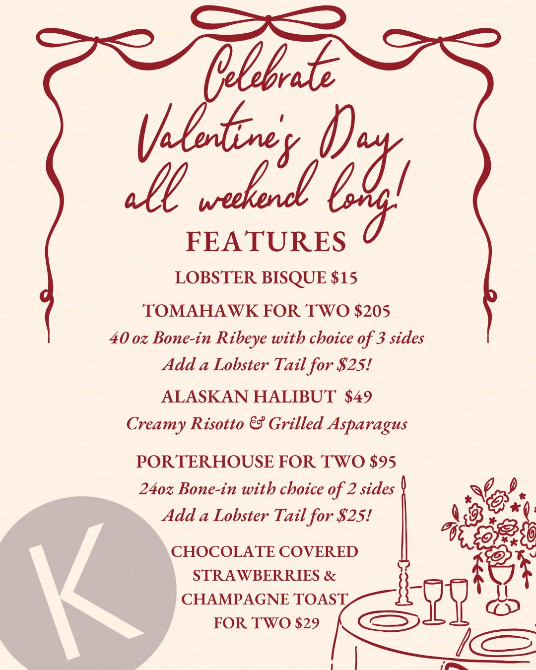 Valentine’s Weekend Keeler’s